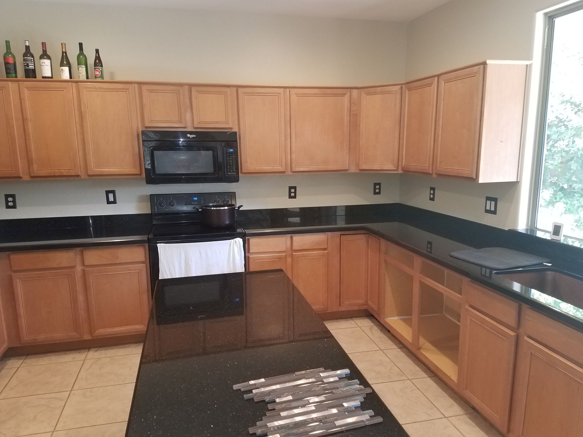 Kitchen island construction and cabinetry installation