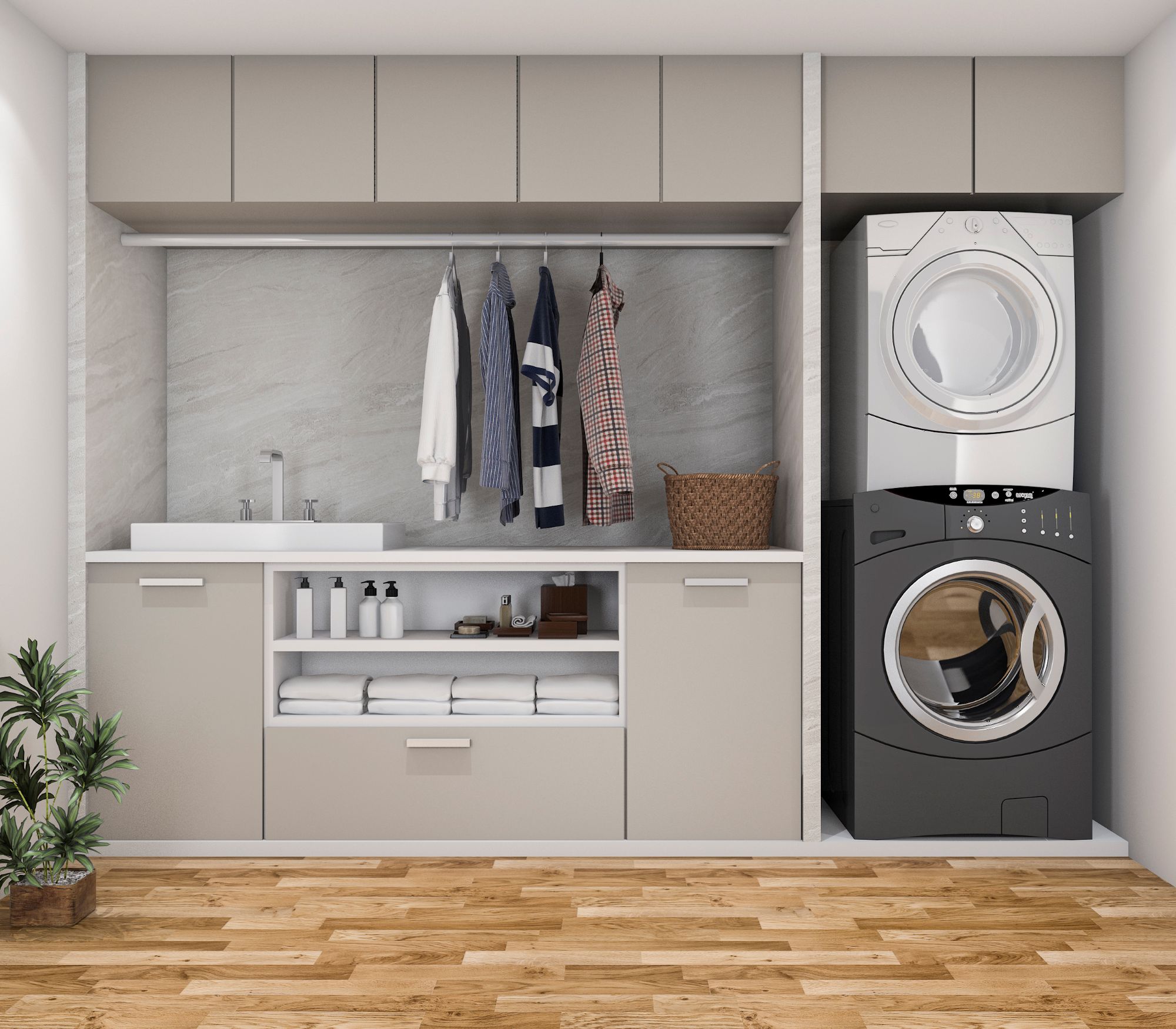 Laundry and utility cabinets